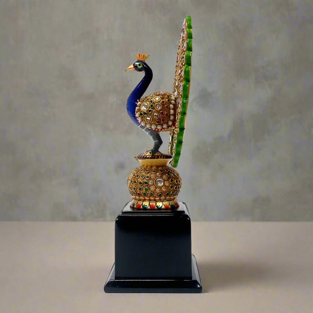 Decorative wooden peacock gift for professional settings
