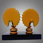 Decorative Wooden Dancing Peacocks – Hand-Painted Figurines with Base for Stability