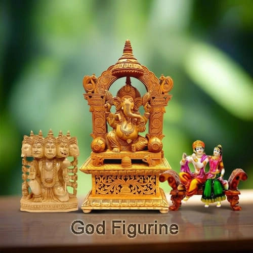 Divine handcrafted wooden and metal god statues from KK Gift Store Jaipur, perfect for worship, home temple, and spiritual gifts.