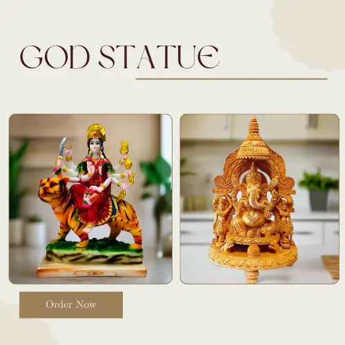 Divine handcrafted wooden and metal god statues from KK Gift Store Jaipur, perfect for worship, home temple, and spiritual gifts.