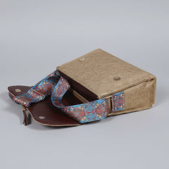 Close up of the dual magnetic closure system on the front flap of the boho bag