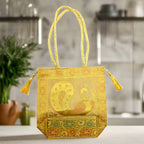 An elegant silk evening bag for parties and events with a shimmering finish.
