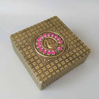 Elegant wooden dry fruit box with glass jars perfect for weddings