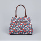Rear view of ethnic handbag showing the secure back side zipper pocket.