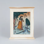 Handcrafted gemstone art wooden key cabinet (27x22 cm) for elegant wall decoration.
