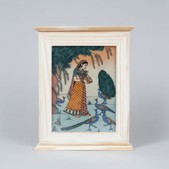 Handcrafted gemstone art wooden key cabinet (27x22 cm) for elegant wall decoration.
