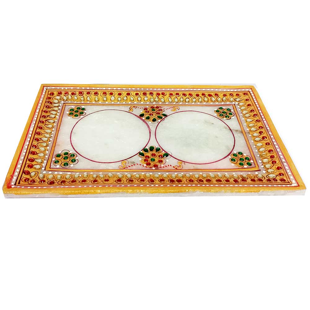 A hand-painted marble tray and box set, a unique and thoughtful gift idea.