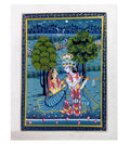 A hand-painted Radha Krishna miniature painting, a beautiful piece of devotional art.