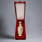 Premium white marble vase with colorful detailing, packed in a velvet box for a sophisticated presentation.
