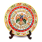 A handcrafted marble plate that can be used as beautiful wall art or as a decorative piece for a table.