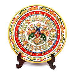 A handcrafted marble plate that can be used as beautiful wall art or as a decorative piece for a table.