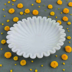 Elegant handcrafted marble urli for Indian home decoration