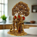 Handcrafted Metal Ram Darbar Statue featuring Ram, Sita, Lakshman & Hanuman