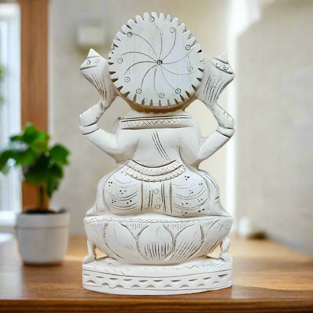 Traditional carved Shriparni wood Ganesha idol for blessings