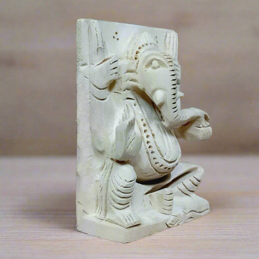 Auspicious Sevan wood Ganesh statue for blessings and home decor