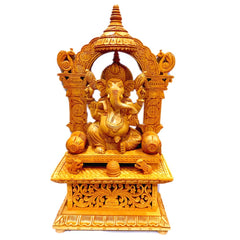 A handicraft wooden Ganesh murti, a commendable art piece ideal for office decor.