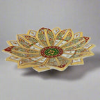 Hand-painted decorative marble urli with emboss painted detailing