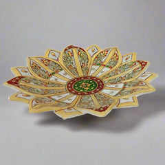 Hand-painted decorative marble urli with emboss painted detailing