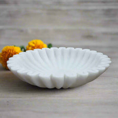 Handmade marble urli bowl for floating flowers and candles