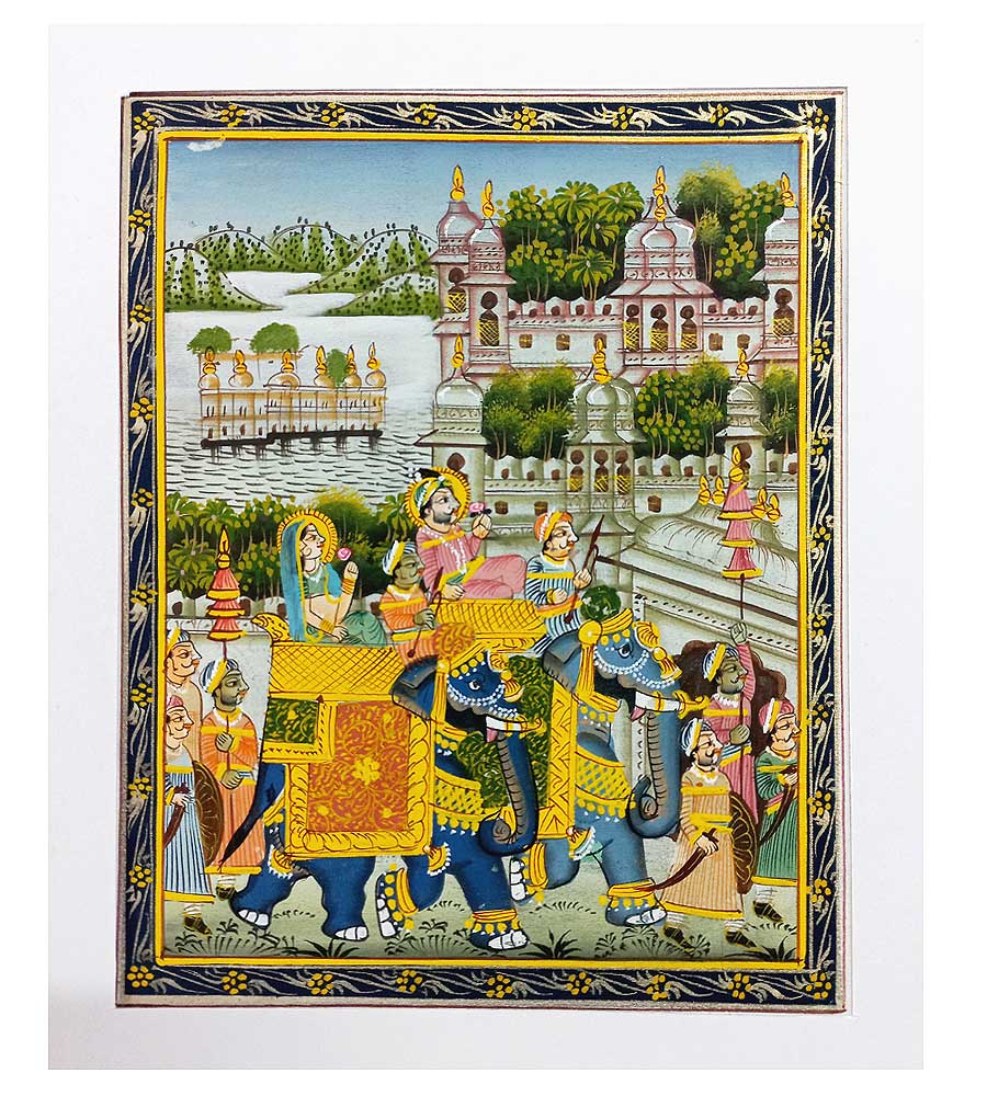 A historical Indian Mughal painting, a unique and intricate piece of art.