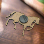 Indian handicraft wooden horse fridge magnet with detailed painting