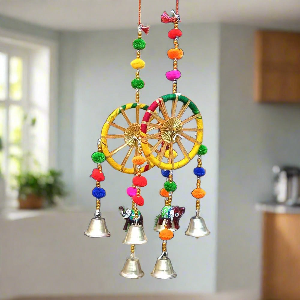 A traditional Indian toran, or decorative door hanging, for home entrance decor.