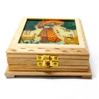 Symbol of elegance pine wood jewelry box – 13cm LxW x5cm H for daily vanity use, weddings & housewarming keepsakes.