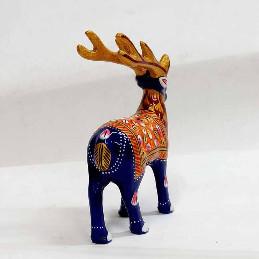 Close-up of multicolor Meenakari deer figurine for home decor and gifts