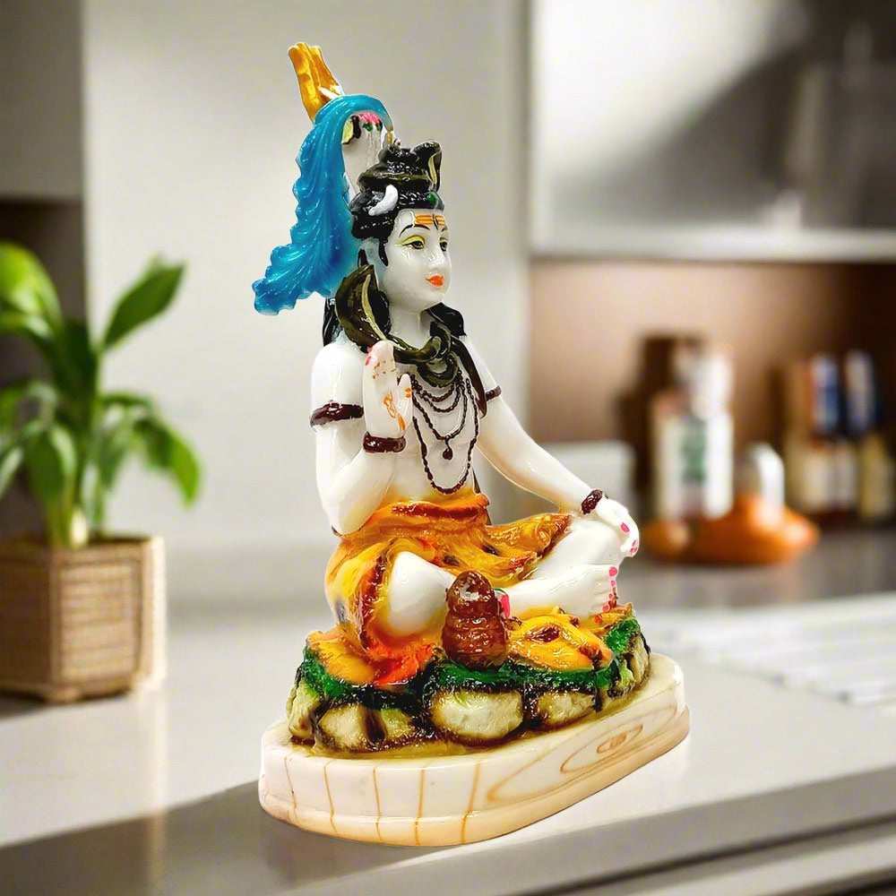 A Lord Shiva statue in a blessing pose, an ideal spiritual gift.