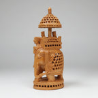 23cm tall premium wood elephant statue designed as a luxury showpiece for office or living room shelves.