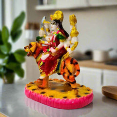 Durable resin idol of Maa Durga with fine craftsmanship, radiating divine grace and protective energy.