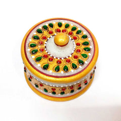 A marble nut box, a perfect gift for the Diwali or other festive seasons.