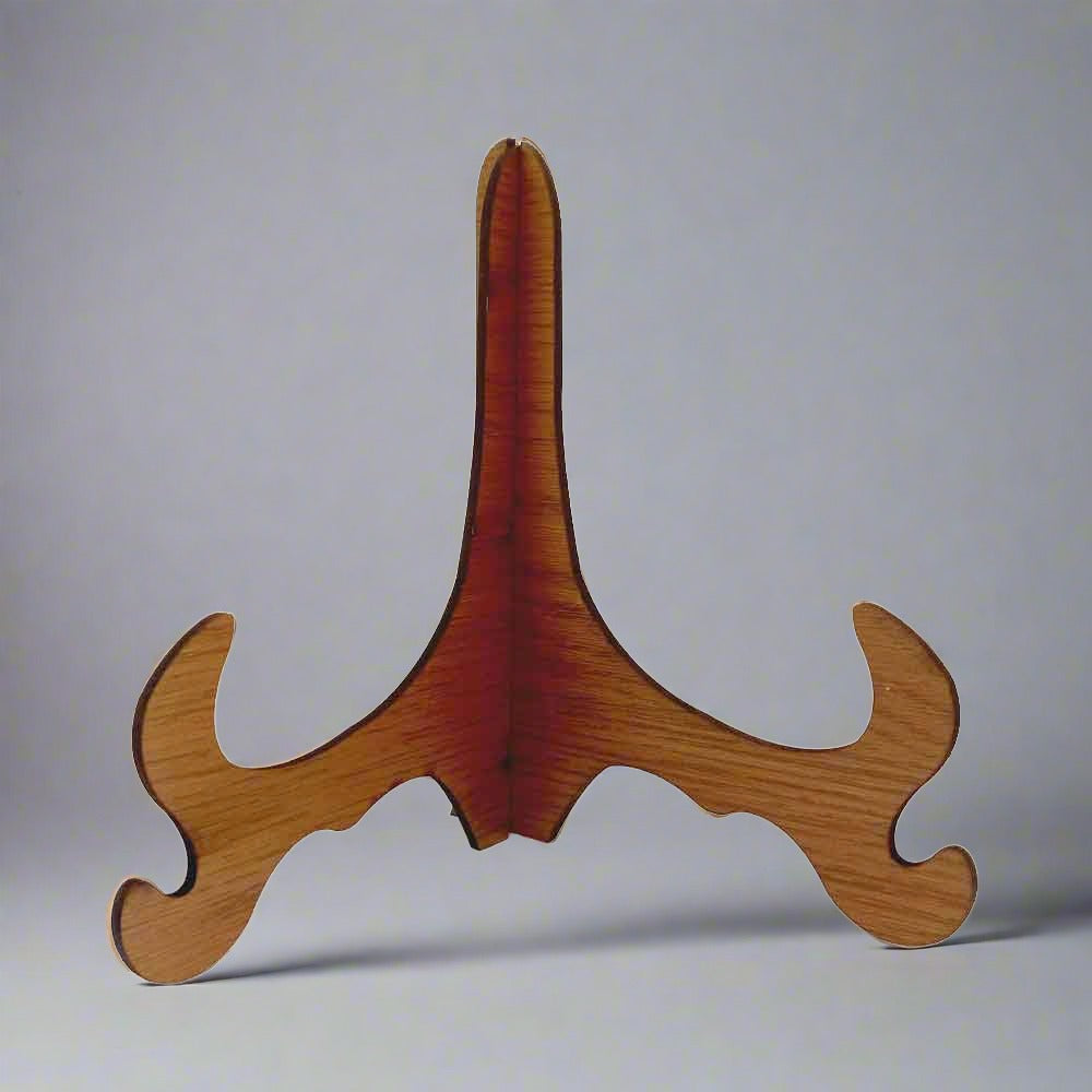 Marble plate stand in wood