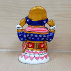 Sacred lotus Ganesha figurine with colorful enamel detailing