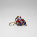 Metal Meenakari Ganesha keychain in a peaceful resting pose
