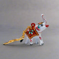 Elegant Meenakari white elephant keychain crafted from durable metal.