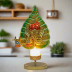 Metal Ganesha candle holder showpiece with hand painting