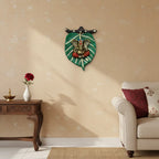 Metal Ganesha Paan Leaf Hand Painted Wall Decor for Pooja Room and Housewarming Gift