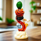 A multi-color Bansuri Krishna murti made of marble dust, a truly unique piece.