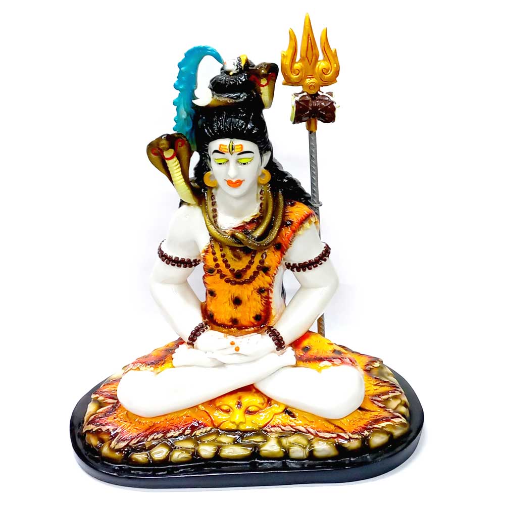 A multi-color Shiva statue with a hand-painted finish, perfect for enhancing your meditation space.