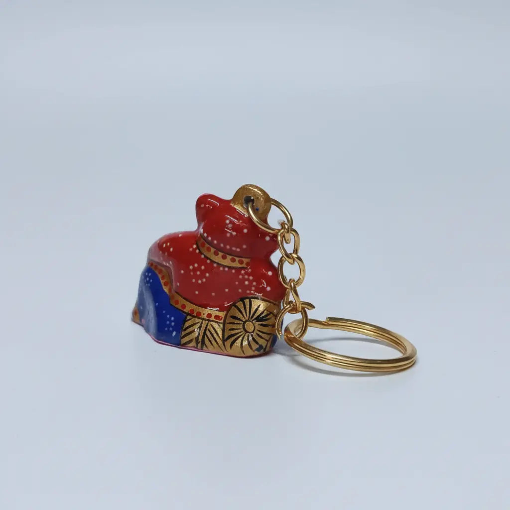 Multicolour Meenakari Ganesha keychain with decorative detailing