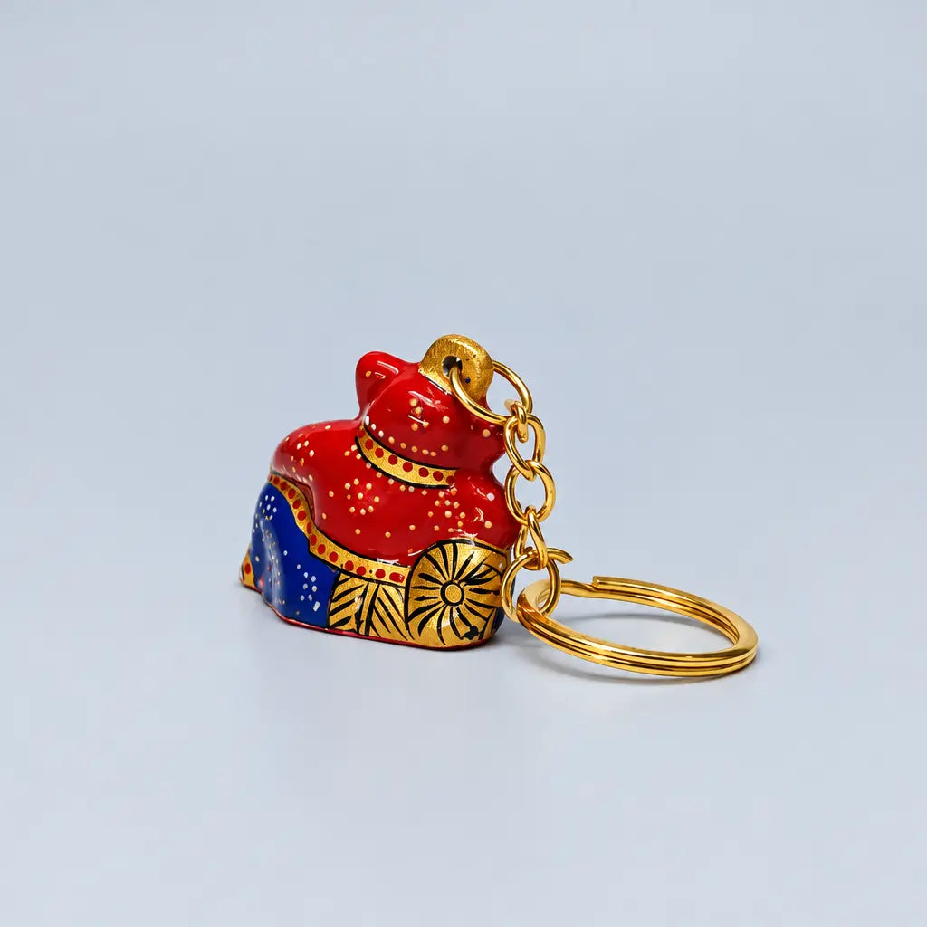 Multicolour Meenakari Ganesha keychain with decorative detailing