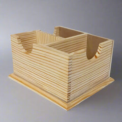 Minimalist pine wood desk organizer perfect for corporate gifts and workspace organization