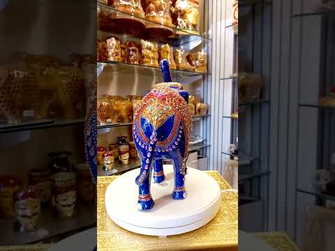 1 feet meenakari elephant statue product video handcrafted metal decor Jaipur