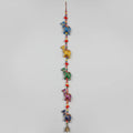 Handcrafted Rajasthani Camel String Wall Hanging with Multicolour Beads, Lace, Pom Poms and Brass Cow Bell — 3 Feet Long