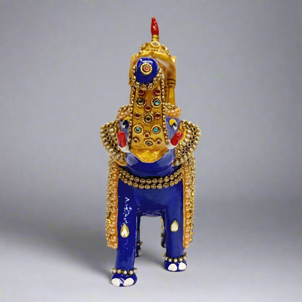 Indian Cultural Meenakari Elephant Decor – Artisan Crafted Metal Home Accent