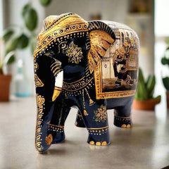 A traditional Rajasthani miniature art elephant figurine, a unique and cultural gift.