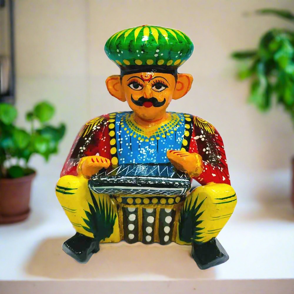 Traditional Rajasthani puppet set of 6 musicians for home decor