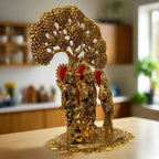 Metal Ram Darbar Idol with tree, perfect gift for Diwali and festive decor