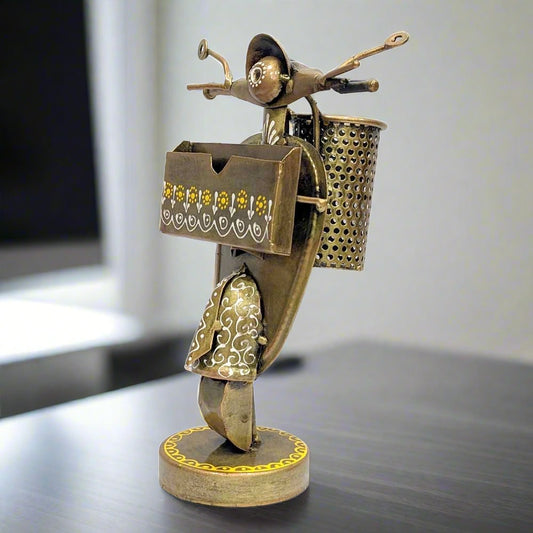 A scooter-shaped desk organizer, a perfect gift for office staff or friends.